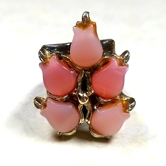 Repurposed Hand Crafted Vintage 1950s Thermoset Adjustable Ring - Picture 6 of 12